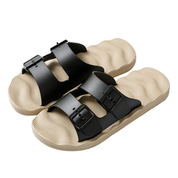 Double Buckle Slide Sandals