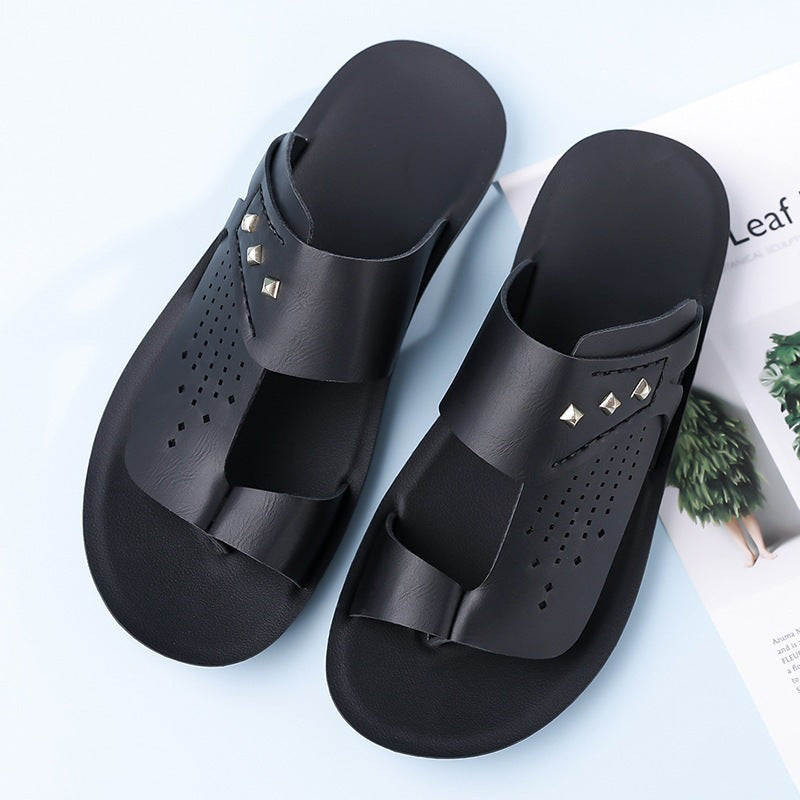 Studded Perforated Sandals