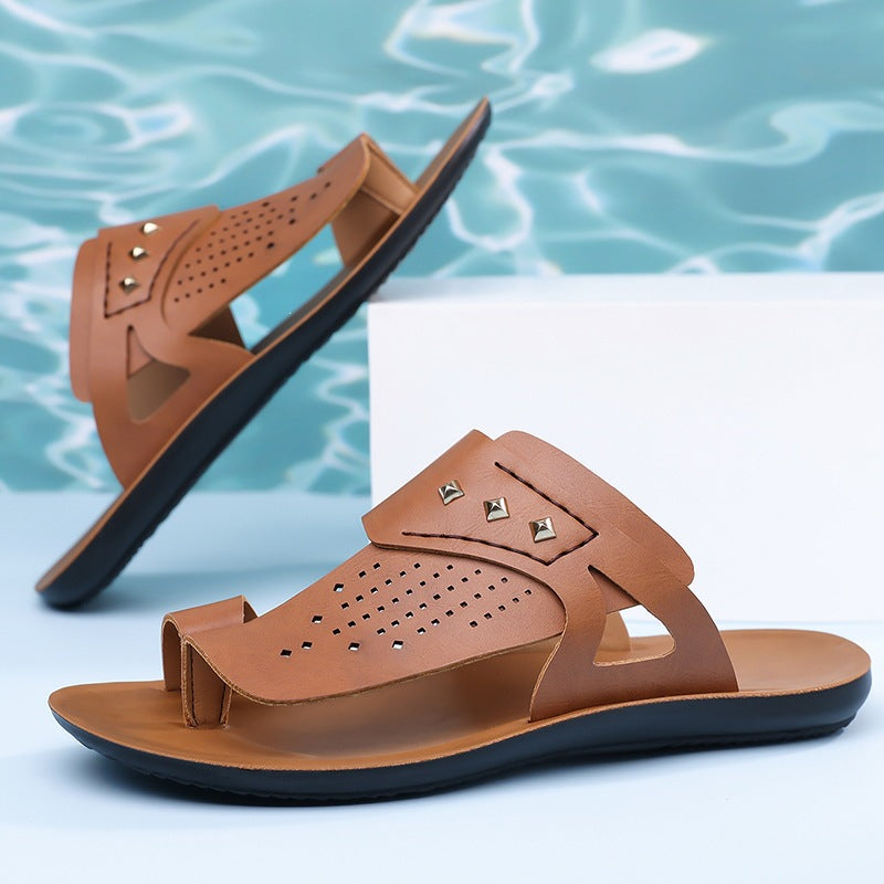 Studded Perforated Sandals